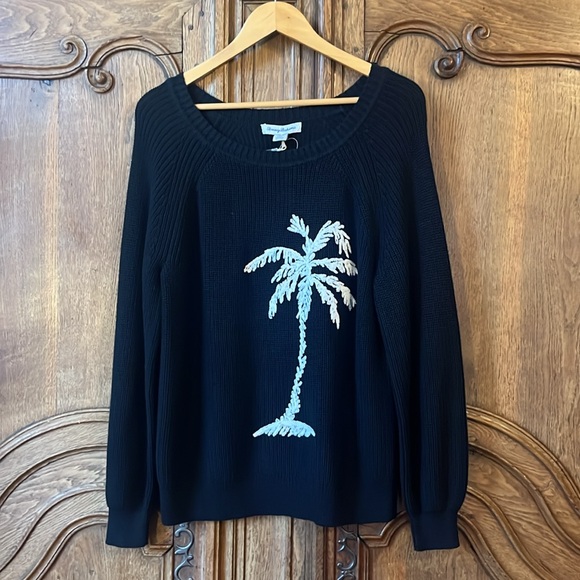 Tommy Bahama Breezy Palm Crewneck Pullover Knit Sweater Womens Black - Picture 11 of 16